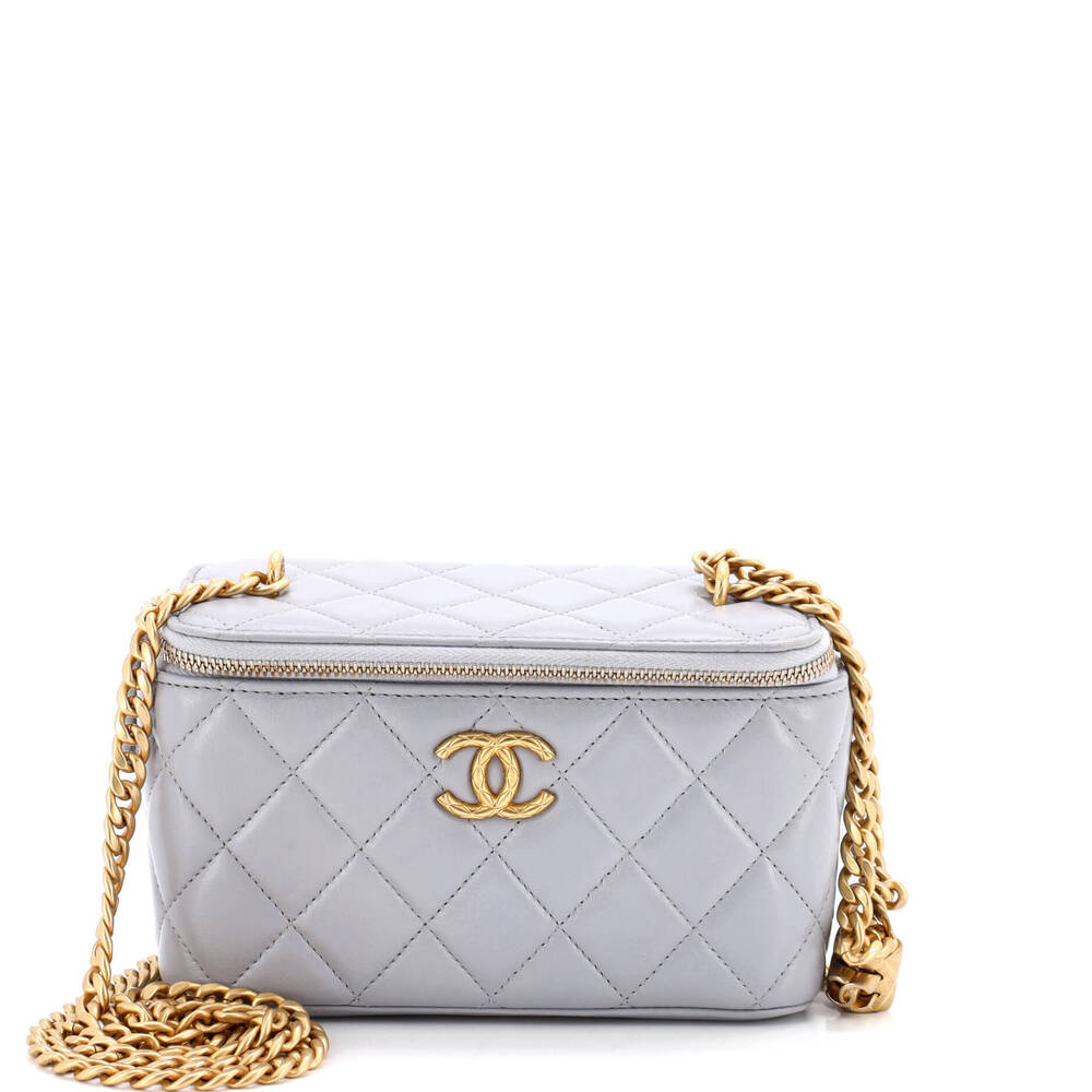 Chanel Small All Slide Long Vanity Case with Chain Quilted Lambskin
